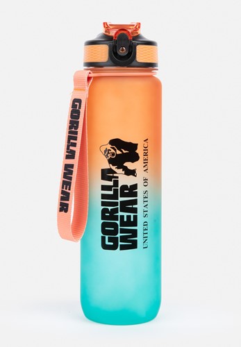 Botella De Agua Degradada 1000ML - Verde/Naranja