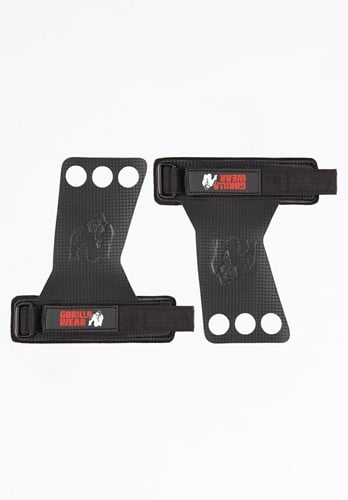 3-Hole Carbon Lifting Grips - Zwart