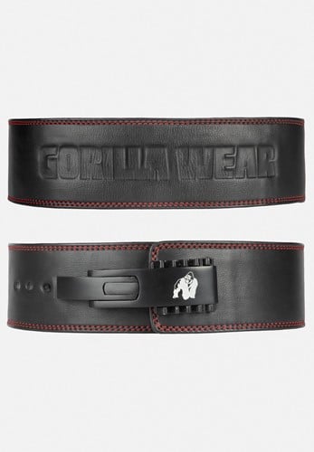 Gorilla Wear 4 Inch Premium Leather Lever Belt - Black