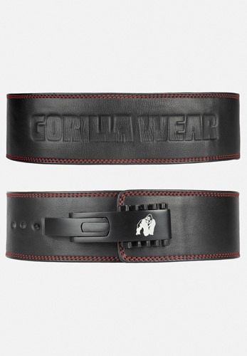 Gorilla Wear 4 Inch Premium Leren Lever Belt - Zwart