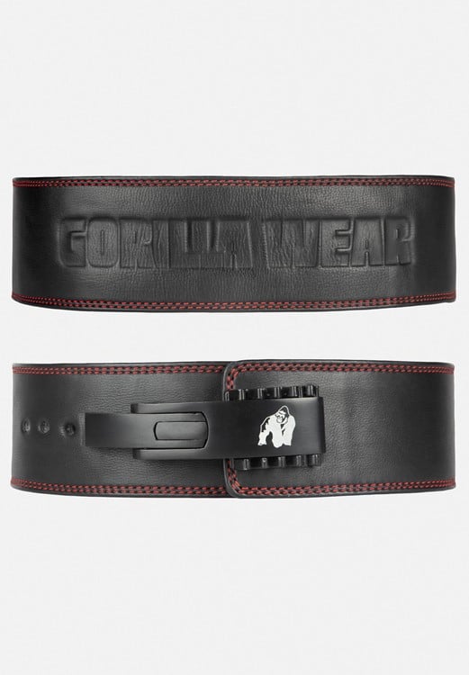 Ceinture de Levee en Cuir Premium de 4 Pouces a Levier Gorilla Wear - Noir - S/M