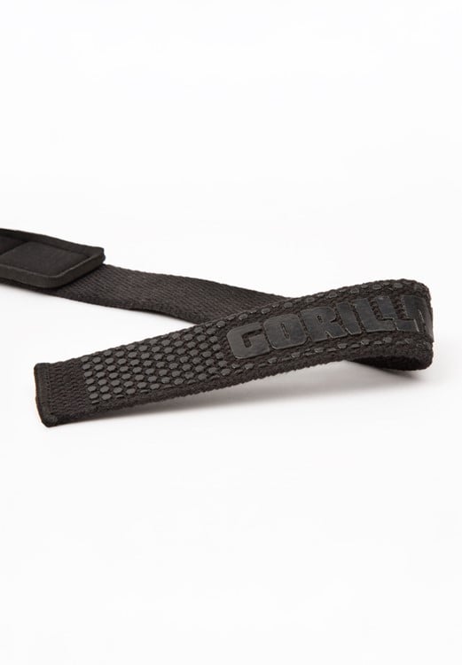 Padded Silicone Lifting Straps - Black-2