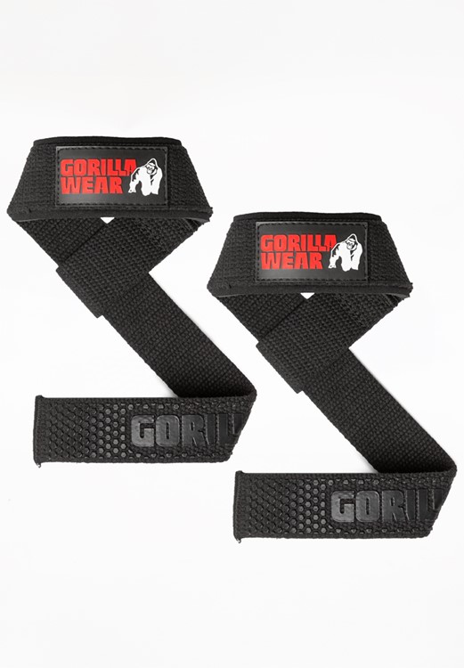 Padded Silicone Lifting Straps - Black
