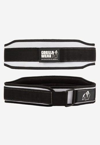 Ceinture de Levee Femme de 4 Pouces Gorilla Wear - Noir/Blanc