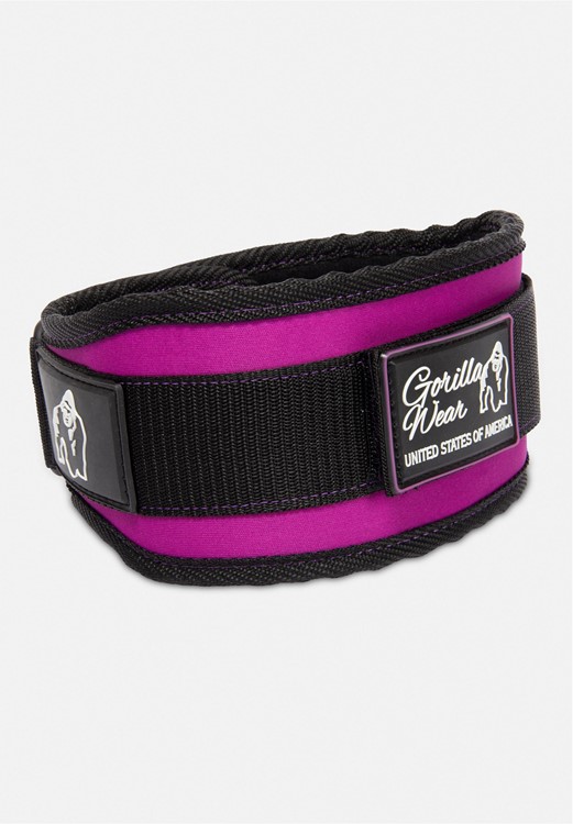 Gorilla Wear 4 Zoll Damen Gewichthebergürtel - Schwarz/Lila - S