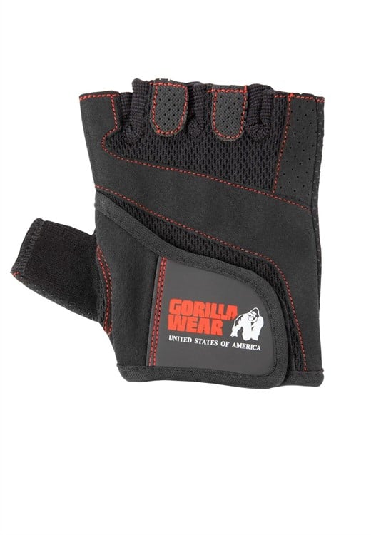 Women's Fitness Gloves Black/Red Stitch