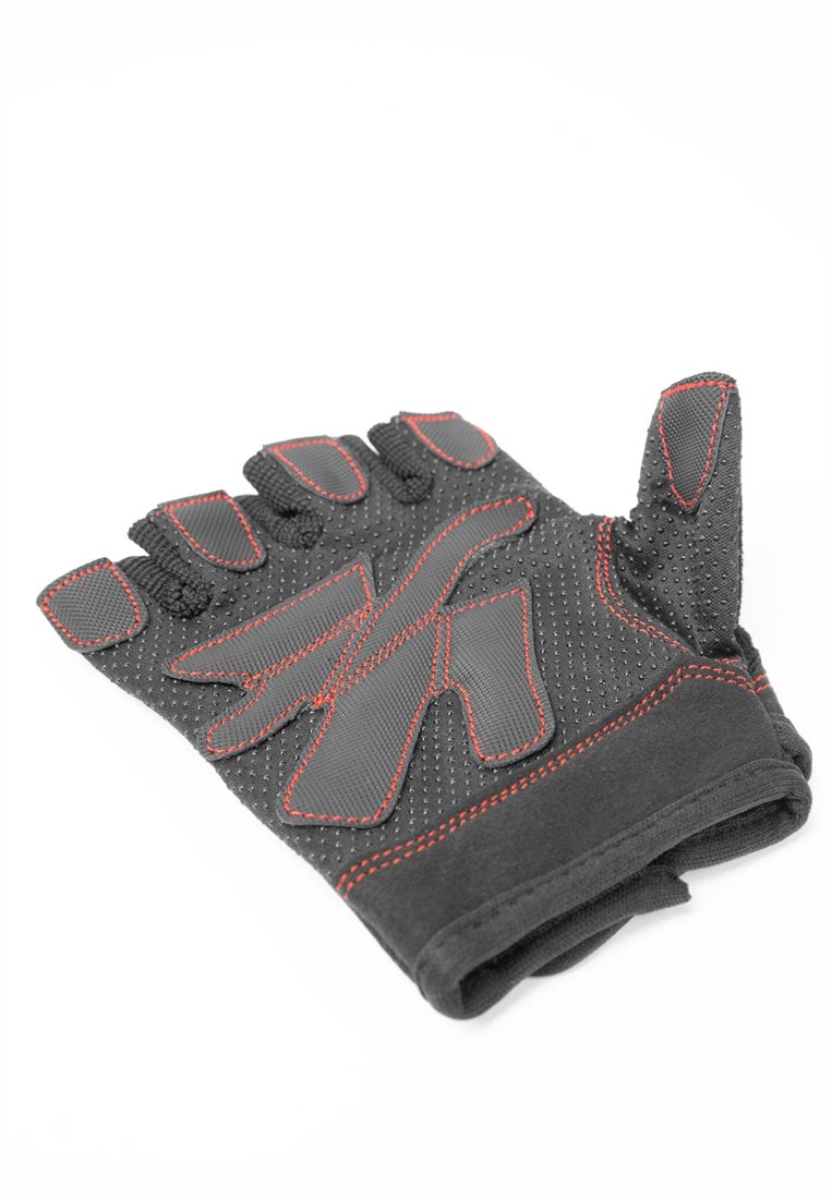 Women's Fitness Gloves - Black/Red Stitched Gorilla Wear
