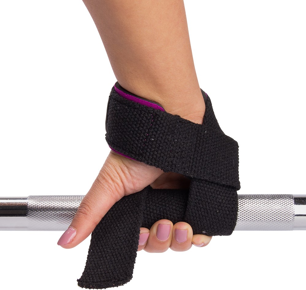 Women's Padded Lifting Straps Black/Purple Gorilla Wear