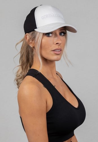 Sharon Casquette avec Ouverture pour Queue de Cheval - Blanc/Noir