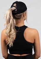 Sharon Ponytail Cap - White/Black-2