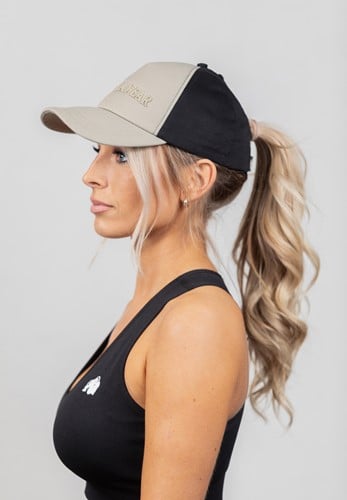Sharon Paardenstaart Pet - Beige/Zwart