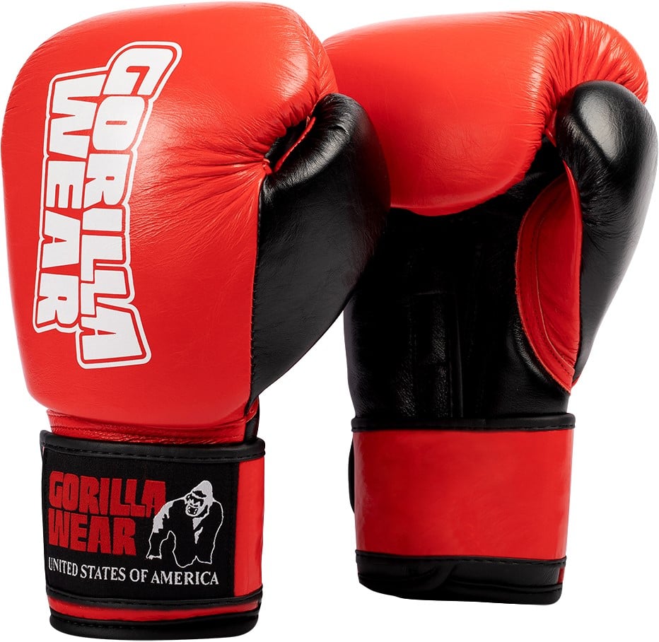 Ashton Pro Boxing Gloves - Red/Black - 10oz Gorilla Wear