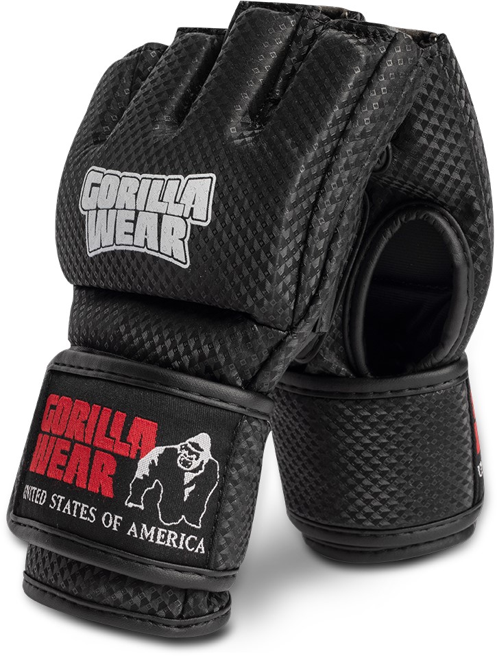 equilibrado Respetuoso del medio ambiente Frontera Berea MMA Gloves (Without Thumb) - Black/White Gorilla Wear