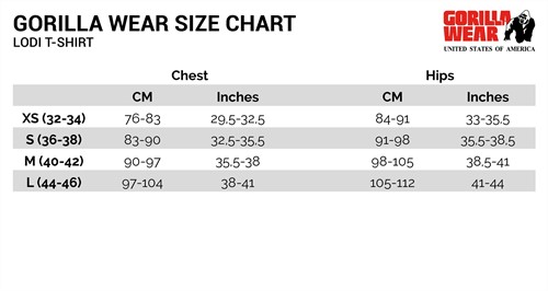 American T Shirt Size Chart