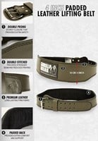 4 Inch Padded Leather lifting Belt info