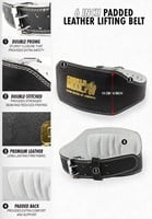 6 inch padded leather lifting belt info