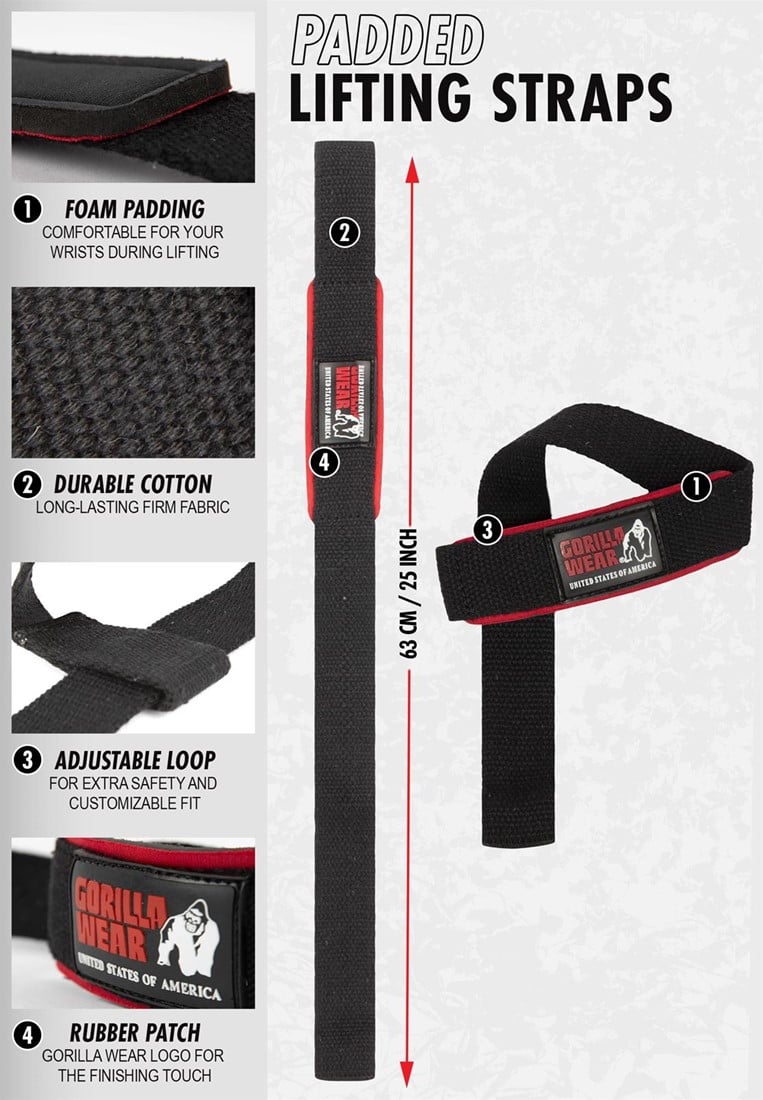 Padded Lifting Straps - Black Gorilla Wear