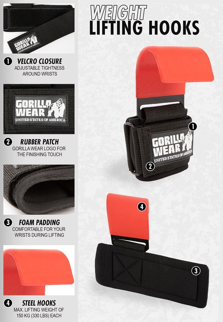 Weight Lifting Hooks - Black Gorilla Wear