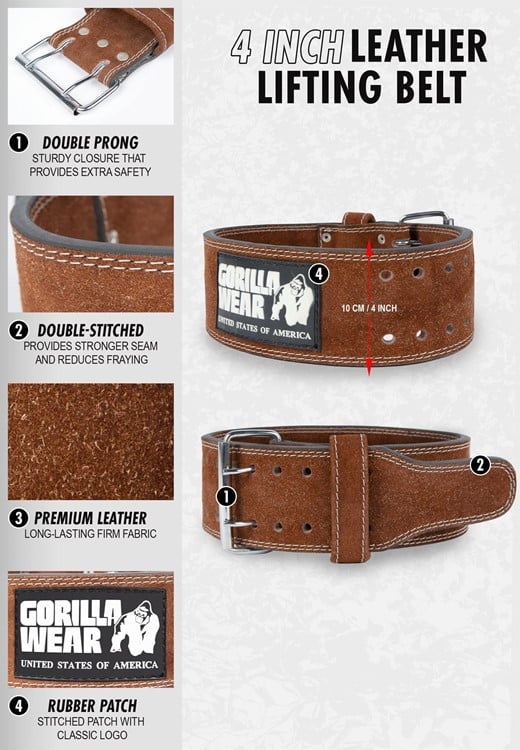 4 Inch Leather Lifting Belt info