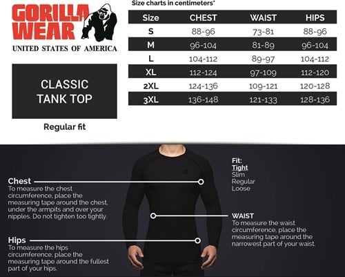 Sizechart Classic Tank Top