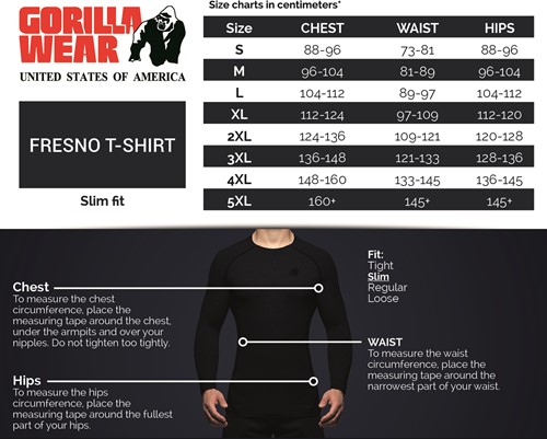 Sizechart Fresno T Shirt