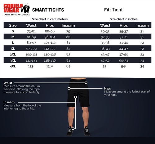 smart tights maattabel size chart