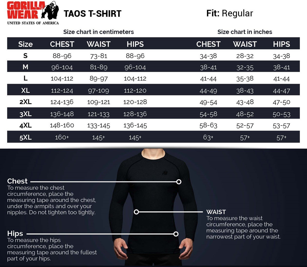 Taos Size Chart