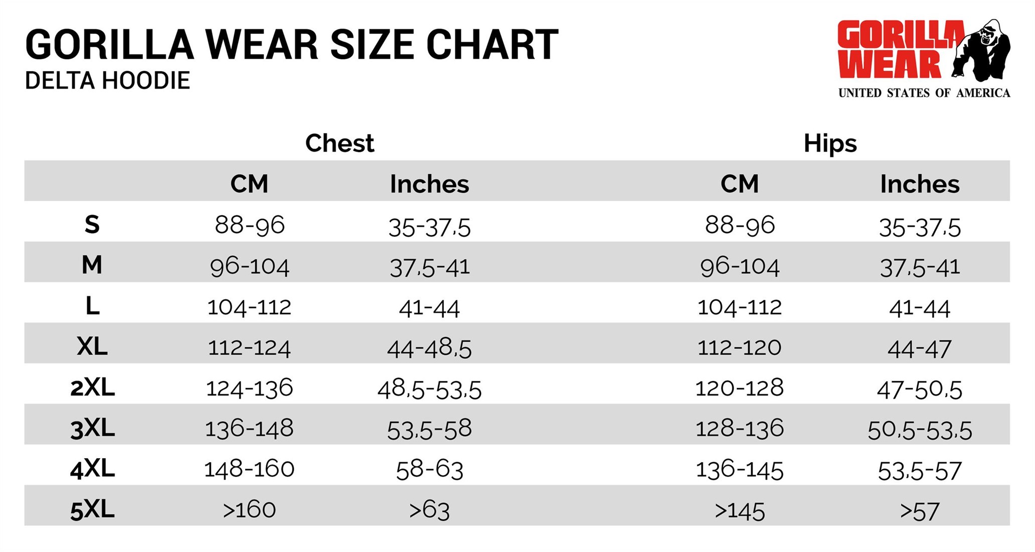 3xl Size Chart